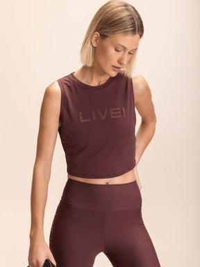 Conjunto Regata e Legging LIVE! Marrom